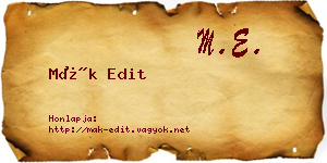 Mák Edit névjegykártya